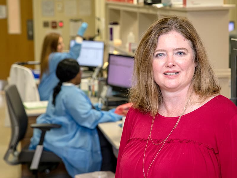 Hope Blanton, UMMC Blood Bank lab manager.